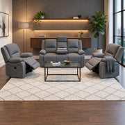 Admiral Electric Recliner Suite (3-Seater + 2 x Single Recliners) Grey