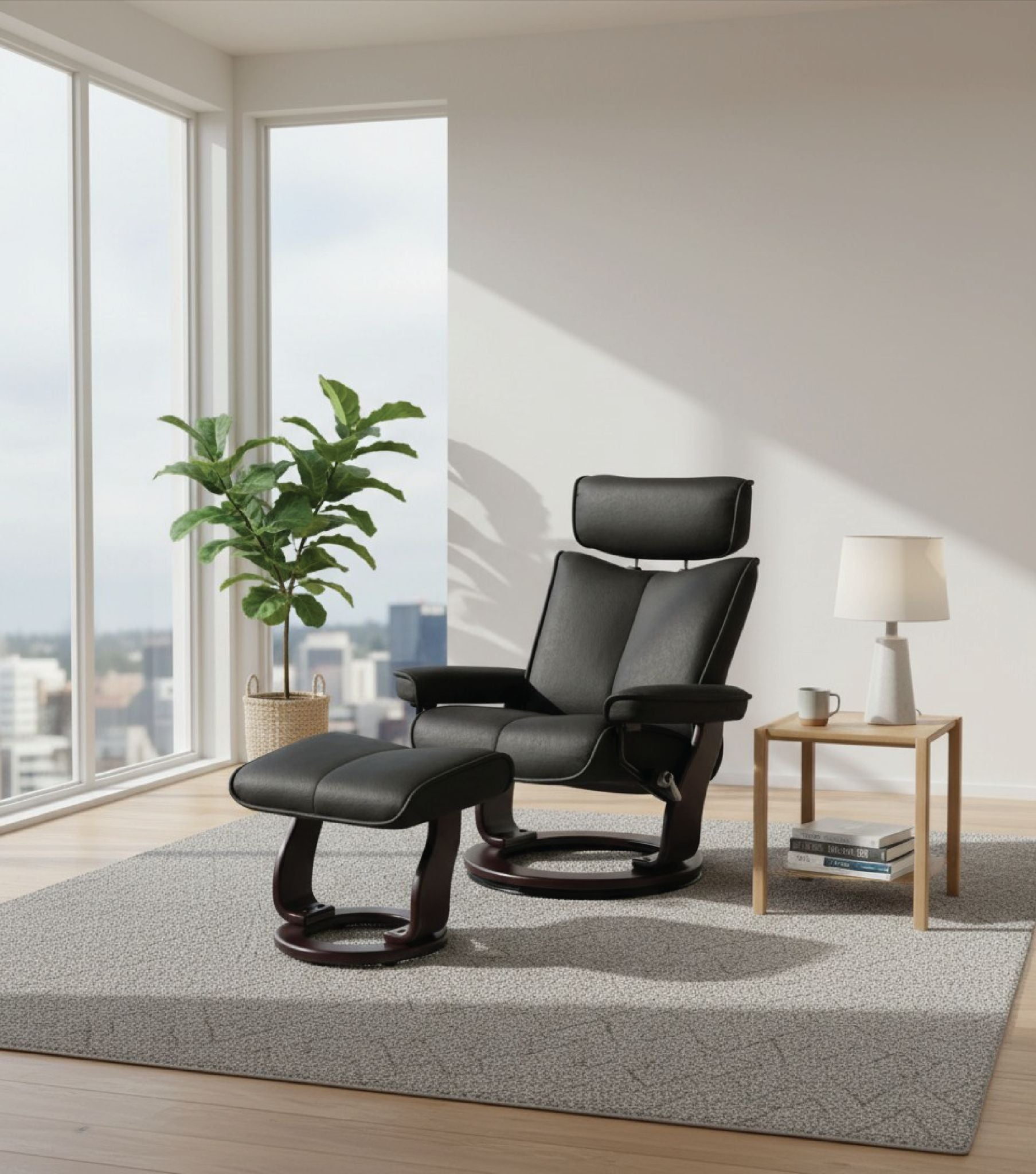 Franco Chair & Footstool (Fabric)