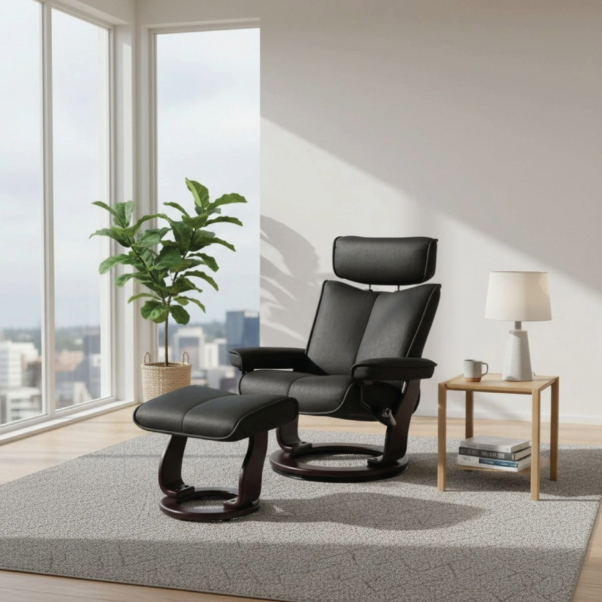 Franco Chair & Footstool (Fabric)