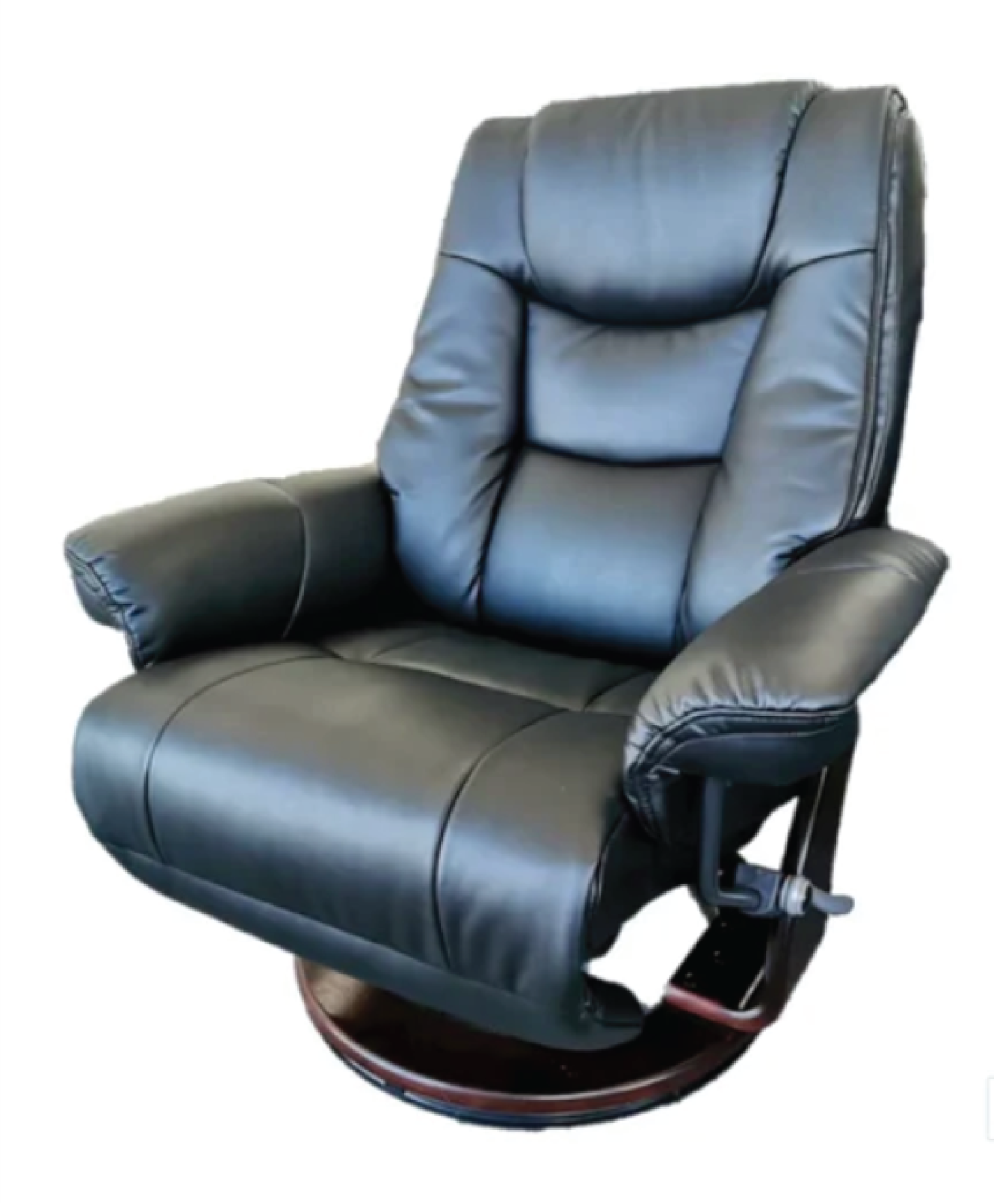 Cavindish Chair & Footstool Black (PU)