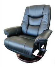 Cavindish Chair & Footstool Black (PU)