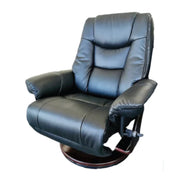 Cavindish Chair & Footstool Black (PU)