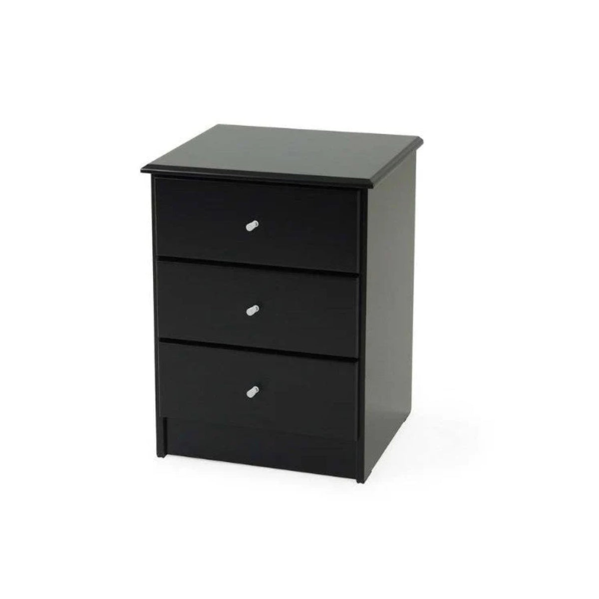 Regal 3 Drawer Black Bedside Table