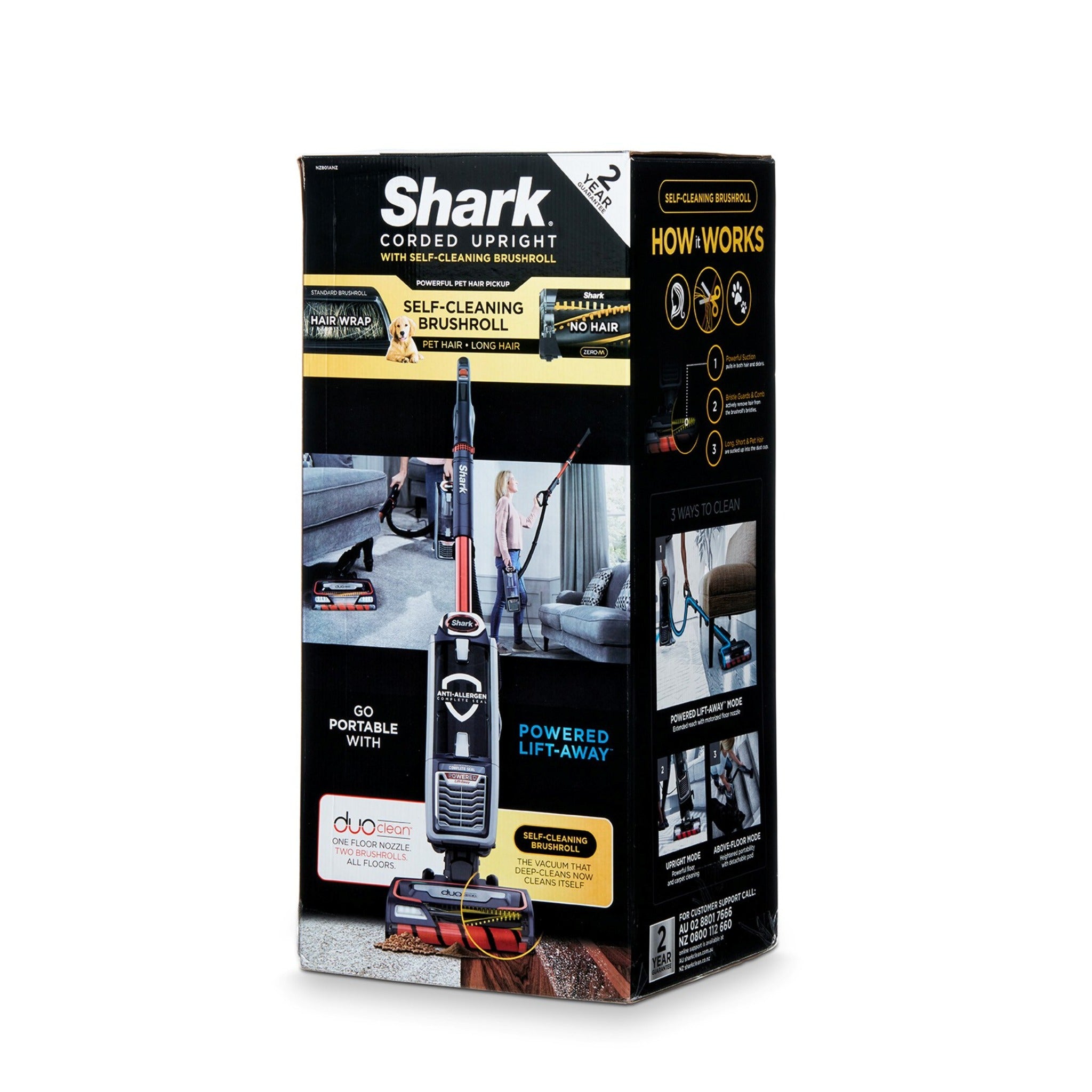Shark Corded Upright Vacuum with SelfCleaning Brushroll NZ801