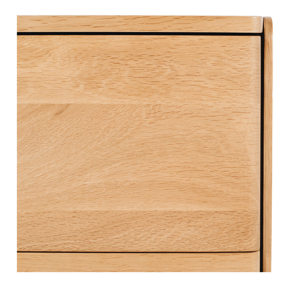 Cube Natural Oak Side Table 2drw (Oak Top)